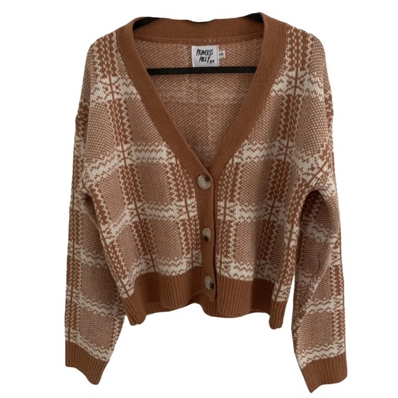 Princess Polly Pink Check Cropped Cardigan size M/L - Picture 13 of 13